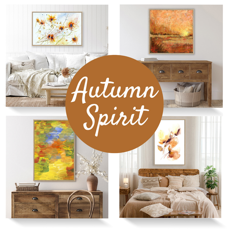 Wall art in autumn colours.