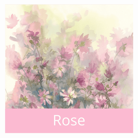 A floral watercolour artwork in pink hues, featuring delicate flowers intricately painted with gentle brushstrokes.